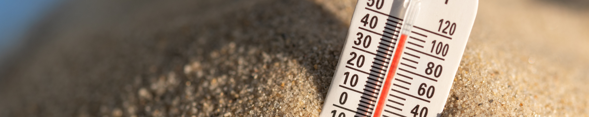 Thermomètre enfoncé dans le sable chaud, page 404