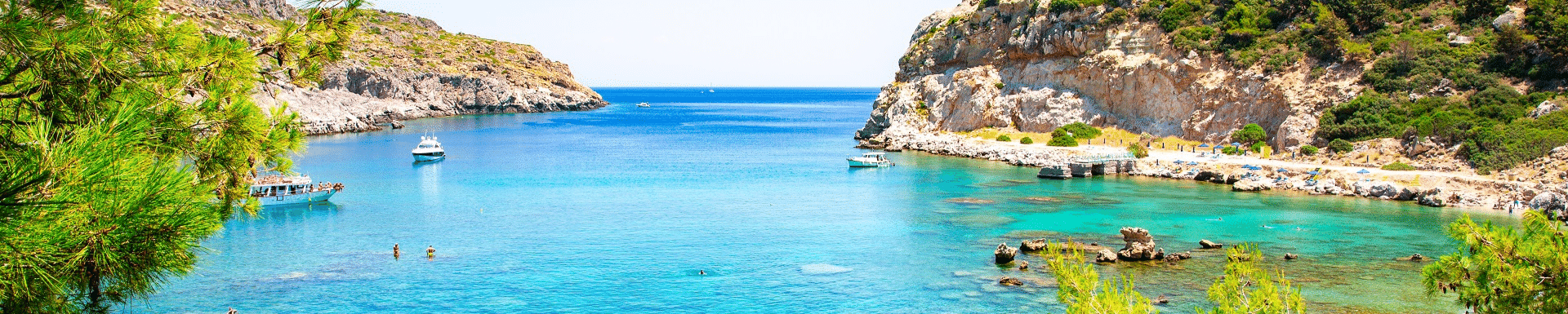 Plage intimiste, Anthony Quinn Bay, Rhodes, Grèce