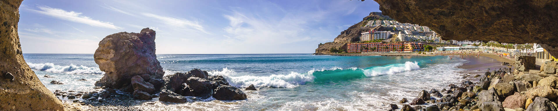 Crique avec vue sur plage et rocher, Last minute Gran Canaria, Espagne