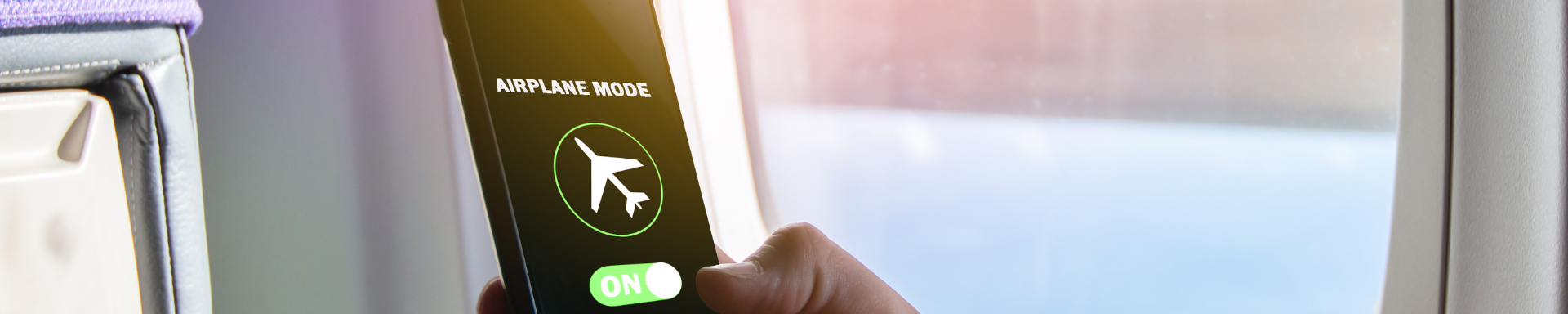 Airplane modus op telefoon in vliegtuig