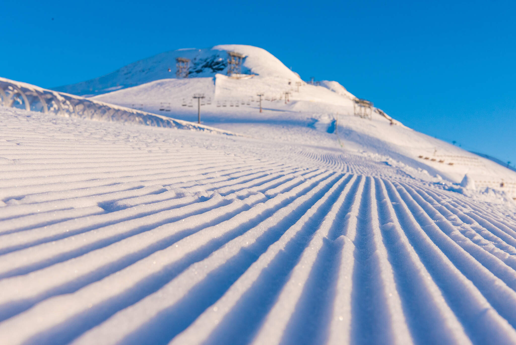 geprepareerde witte skipiste