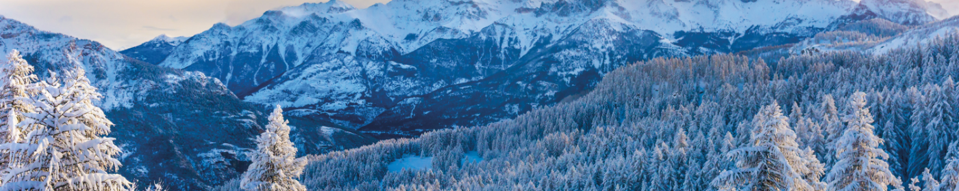besneeuwde bergtoppen in skigebied zuid-alpen